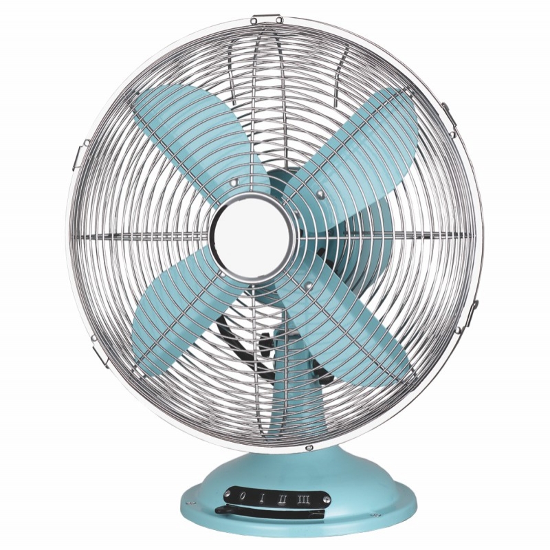 12 Inch Metal Table Fan Light Blue 